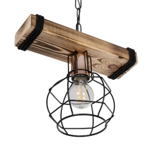 glo-201-0004-201_0004_5 GLOBOSTAR® STARLO 201-0004 VINTAGE ΚΡΕΜΑΣΤΟ ΦΩΤΙΣΤΙΚΟ ΡΑΓΑ ΜΟΝΟΦΩΤΟ 1 X E27 IP20 ΜΠΕΖ ΞΥΛΟ ΜΕ ΜΑΥΡΟ ΜΕΤΑΛΛΟ - Μ30 X Π15 X Υ60CM