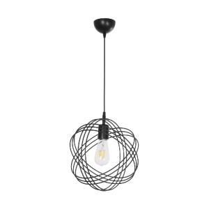 glo-201-0023-201_0023_3 GLOBOSTAR® GLOWN 201-0023 ΜΟΝΤΕΡΝΟ ΚΡΕΜΑΣΤΟ ΦΩΤΙΣΤΙΚΟ ΠΛΕΓΜΑ ΜΟΝΟΦΩΤΟ 1 X E27 IP20 ΜΑΥΡΟ & ΧΑΛΚΙΝΟ ΜΕΤΑΛΛΟ -  Μ30X Π30 X Υ70CM