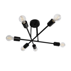 glo-201-0029-201_0029_4 GLOBOSTAR® LAMIRA 201-0029 ΜΟΝΤΕΡΝΟ ΦΩΤΙΣΤΙΚΟ ΟΡΟΦΗΣ ΠΛΕΓΜΑ ΠΟΛΥΦΩΤΟ 6 X E27 IP20 ΜΑΥΡΟ ΜΕΤΑΛΛΟ - Μ51 X Π51 X Υ7CM