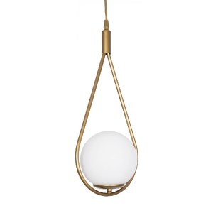 glo-201-0034-201_0034_4 GLOBOSTAR® DROP 201-0034 VINTAGE ΚΡΕΜΑΣΤΟ ΦΩΤΙΣΤΙΚΟ ΜΠΑΛΑ ΜΟΝΟΦΩΤΟ 1 X E27 IP20 ΧΡΥΣΟ ΜΕΤΑΛΛΟ ΜΕ ΓΑΛΑΚΤΕΡΗ ΜΠΑΛΑ - Μ20 X Π25 X Υ80CM