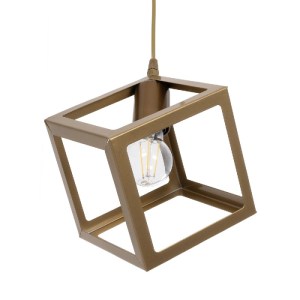 glo-201-0055-201_0055_5 GLOBOSTAR® DISE 201-0055 ΜΟΝΤΕΡΝΟ ΚΡΕΜΑΣΤΟ ΦΩΤΙΣΤΙΚΟ ΚΥΒΟΣ ΜΟΝΟΦΩΤΟ 1 X E27 IP20 ΧΡΥΣΟ ΜΕΤΑΛΛΟ - Μ18 X Π18 X Υ68CM