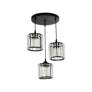 glo-201-0084-201_0084_00 GLOBOSTAR® FLAREX 201-0084 VINTAGE ΚΡΕΜΑΣΤΟ ΦΩΤΙΣΤΙΚΟ ΠΛΕΓΜΑ ΤΡΙΦΩΤΟ 3 X E27 IP20 ΜΑΥΡΟ ΜΕΤΑΛΛΟ ΜΕ ΔΙΑΦΑΝΟ ΚΡΥΣΤΑΛΛΟ - Μ33 X Π33 X Υ75CM