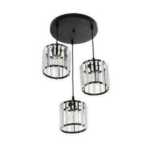 glo-201-0084-201_0084_5 GLOBOSTAR® FLAREX 201-0084 VINTAGE ΚΡΕΜΑΣΤΟ ΦΩΤΙΣΤΙΚΟ ΠΛΕΓΜΑ ΤΡΙΦΩΤΟ 3 X E27 IP20 ΜΑΥΡΟ ΜΕΤΑΛΛΟ ΜΕ ΔΙΑΦΑΝΟ ΚΡΥΣΤΑΛΛΟ - Μ33 X Π33 X Υ75CM