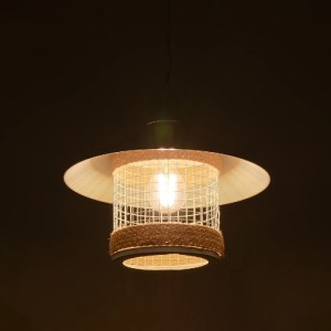 glo-201-0089-201_0089_2 GLOBOSTAR® GLORA 201-0089 VINTAGE ΚΡΕΜΑΣΤΟ ΦΩΤΙΣΤΙΚΟ ΚΑΜΠΑΝΑ ΜΟΝΟΦΩΤΟ 1 X E27 IP20 ΛΕΥΚΟ ΜΕΤΑΛΛΟ ΜΕ ΜΠΕΖ ΣΧΟΙΝΙ - Μ30 X Π30 X Υ54CM