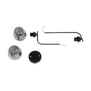 glo-201-0091-201_0091_8 GLOBOSTAR® GLOSSA 201-0091 VINTAGE ΦΩΤΙΣΤΙΚΟ ΟΡΟΦΗΣ ΜΠΑΛΑ ΔΙΦΩΤΟ 2 X E27 IP20 ΜΑΥΡΟ ΜΕΤΑΛΛΟ ΜΕ ΜΑΥΡΟ ΦΙΜΕ ΓΥΑΛΙ - Μ30 X Π15 X Υ54CM