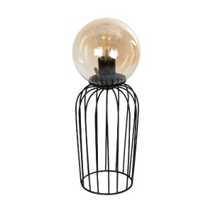 glo-201-0094-201_0094_5 GLOBOSTAR® ZENITH 201-0094 VINTAGE ΕΠΙΤΡΑΠΕΖΙΟ ΦΩΤΙΣΤΙΚΟ ΜΠΑΛΑ ΜΟΝΟΦΩΤΟ 1 X E27 IP20 ΜΑΥΡΟ ΜΕΤΑΛΛΟ ΜΕ ΜΕΛΙ ΓΥΑΛΙ - Μ16 X Π16 X Υ46CM