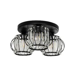 glo-201-0100-201_0100_00 GLOBOSTAR® ILLUME 201-0100 VINTAGE ΦΩΤΙΣΤΙΚΟ ΟΡΟΦΗΣ ΚΡΥΣΤΑΛΛΑ ΤΡΙΦΩΤΟ 3 X E27 IP20 ΜΑΥΡΟ & ΧΡΥΣΟ ΜΕΤΑΛΛΟ ΜΕ ΔΙΑΦΑΝΟ ΓΥΑΛΙ - Μ35 X Π35 X Υ40CM