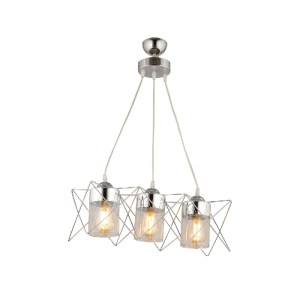 glo-202-0039-202_0039_0 GLOBOSTAR® PLEX 202-0039 ΜΟΝΤΕΡΝΟ ΚΡΕΜΑΣΤΟ ΦΩΤΙΣΤΙΚΟ ΠΛΕΓΜΑ ΤΡΙΦΩΤΟ 3 X E27 IP20 ΑΣΗΜΙ ΜΕΤ