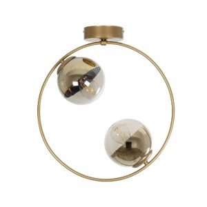 glo-202-0046-202_0046_3 GLOBOSTAR® CITY 202-0046 ΜΟΝΤΕΡΝΟ ΦΩΤΙΣΤΙΚΟ ΟΡΟΦΗΣ ΜΠΑΛΑ ΔΙΦΩΤΟ 2 X E27 IP20 ΧΡΥΣΟ ΜΕΤΑΛΛΟ ΜΕ ΔΙΑΦΑΝΟ ΓΥΑΛΙ - Μ45 X Π15 X Υ55CM