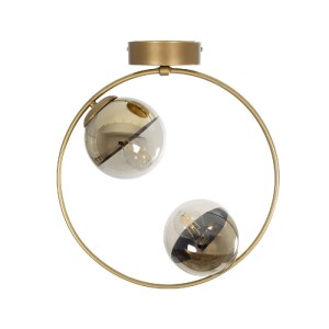 glo-202-0046-202_0046_5 GLOBOSTAR® CITY 202-0046 ΜΟΝΤΕΡΝΟ ΦΩΤΙΣΤΙΚΟ ΟΡΟΦΗΣ ΜΠΑΛΑ ΔΙΦΩΤΟ 2 X E27 IP20 ΧΡΥΣΟ ΜΕΤΑΛΛΟ ΜΕ ΔΙΑΦΑΝΟ ΓΥΑΛΙ - Μ45 X Π15 X Υ55CM