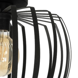 glo-202-0054-202_0054_7 GLOBOSTAR® STAR 202-0054 ΜΟΝΤΕΡΝΟ ΦΩΤΙΣΤΙΚΟ ΟΡΟΦΗΣ ΠΛΕΓΜΑ ΜΟΝΟΦΩΤΟ 1 X E27 IP20 ΜΑΥΡΟ ΜΕΤΑΛΛΟ - Μ40 X Π40 X Υ27CM