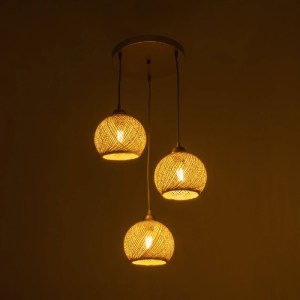 glo-203-0024-203_0024_2 GLOBOSTAR® YASAM 203-0024 VINTAGE ΚΡΕΜΑΣΤΟ ΦΩΤΙΣΤΙΚΟ ΣΧΟΙΝΙ ΤΡΙΦΩΤΟ 3 X E27 IP20 ΜΠΕΖ ΣΧΟΙΝΙ - Μ35 X Π35 X Υ80CM