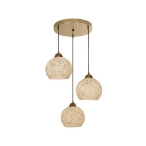 glo-203-0024-203_0024_3 GLOBOSTAR® YASAM 203-0024 VINTAGE ΚΡΕΜΑΣΤΟ ΦΩΤΙΣΤΙΚΟ ΣΧΟΙΝΙ ΤΡΙΦΩΤΟ 3 X E27 IP20 ΜΠΕΖ ΣΧΟΙΝΙ - Μ35 X Π35 X Υ80CM