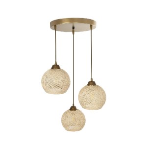 glo-203-0024-203_0024_5 GLOBOSTAR® YASAM 203-0024 VINTAGE ΚΡΕΜΑΣΤΟ ΦΩΤΙΣΤΙΚΟ ΣΧΟΙΝΙ ΤΡΙΦΩΤΟ 3 X E27 IP20 ΜΠΕΖ ΣΧΟΙΝΙ - Μ35 X Π35 X Υ80CM