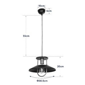 glo-203-0042-203_0042_10.webp GLOBOSTAR® BILLA 203-0042 VINTAGE ΚΡΕΜΑΣΤΟ ΦΩΤΙΣΤΙΚΟ ΚΑΜΠΑΝΑ ΜΟΝΟΦΩΤΟ 1 X E27 IP20 ΜΑΥΡΟ Μ
