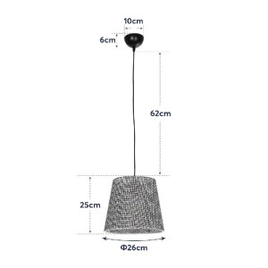 glo-203-0070-203_0070_11 GLOBOSTAR® CONEY 203-0070 ΜΟΝΤΕΡΝΟ ΚΡΕΜΑΣΤΟ ΦΩΤΙΣΤΙΚΟ ΚΑΠΕΛΟ ΜΟΝΟΦΩΤΟ 1 X E27 IP20 ΓΚΡΙ ΔΙΑΤΡΗΤΟ ΥΦΑΣΜΑ - Μ26 X Π26 X Υ25CM