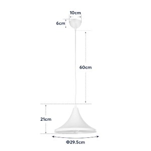 glo-203-0079-203_0079_11 GLOBOSTAR® BELFRY 203-0079 ΜΟΝΤΕΡΝΟ ΚΡΕΜΑΣΤΟ ΦΩΤΙΣΤΙΚΟ ΚΑΜΠΑΝΑ ΜΟΝΟΦΩΤΟ 1 X E27 IP20 ΛΕΥΚΟ ΠΛΑΣΤΙΚΟ - Μ29.5 X Π29.5 X Υ90CM
