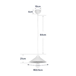 glo-203-0081-203_0081_11 GLOBOSTAR® FONTE 203-0081 ΜΟΝΤΕΡΝΟ ΚΡΕΜΑΣΤΟ ΦΩΤΙΣΤΙΚΟ ΚΑΜΠΑΝΑ ΜΟΝΟΦΩΤΟ 1 X E27 IP20 ΛΕΥΚΟ ΠΛΑΣΤΙΚΟ - Μ25 X Π25 X Υ90CM