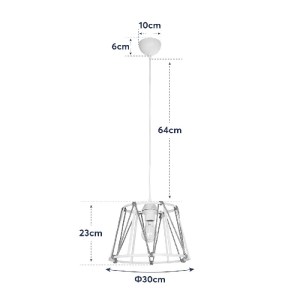 glo-203-0091-203_0091_11 GLOBOSTAR® JUTE 203-0091 ΜΟΝΤΕΡΝΟ ΚΡΕΜΑΣΤΟ ΦΩΤΙΣΤΙΚΟ ΣΧΟΙΝΙ ΜΟΝΟΦΩΤΟ 1 X E27 IP20 ΛΕΥΚΟ ΜΕΤΑΛΛΟ ΜΕ ΜΠΕΖ ΣΧΟΙΝΙ- Μ30 X Π30 X Υ75CM