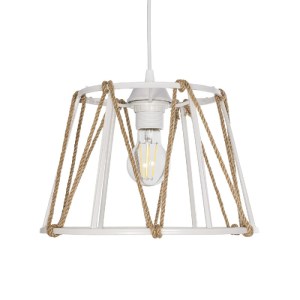 glo-203-0091-203_0091_4 GLOBOSTAR® JUTE 203-0091 ΜΟΝΤΕΡΝΟ ΚΡΕΜΑΣΤΟ ΦΩΤΙΣΤΙΚΟ ΣΧΟΙΝΙ ΜΟΝΟΦΩΤΟ 1 X E27 IP20 ΛΕΥΚΟ ΜΕΤΑΛΛΟ ΜΕ ΜΠΕΖ ΣΧΟΙΝΙ- Μ30 X Π30 X Υ75CM