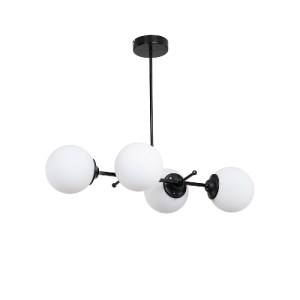 glo-203-0104-203_0104_0 GLOBOSTAR® GLOBUS 203-0104 ΜΟΝΤΕΡΝΟ ΦΩΤΙΣΤΙΚΟ ΟΡΟΦΗΣ ΡΑΓΑ ΠΟΛΥΦΩΤΟ 4 X E27 IP20 ΜΑΥΡΟ ΜΕΤΑ