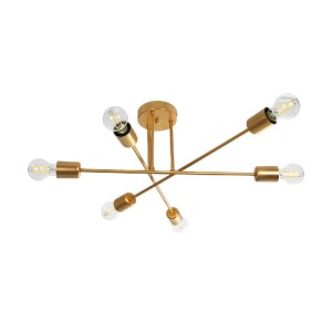 glo-203-0114-203_0114_4 GLOBOSTAR® SPIDI 203-0114 ΜΟΝΤΕΡΝΟ ΦΩΤΙΣΤΙΚΟ ΟΡΟΦΗΣ ΠΛΕΓΜΑ ΠΟΛΥΦΩΤΟ 6 X E27 IP20 ΡΟΖ ΧΡΥΣΟ ΜΕΤΑΛΛΟ - Μ61 X Π61 X Υ37CM