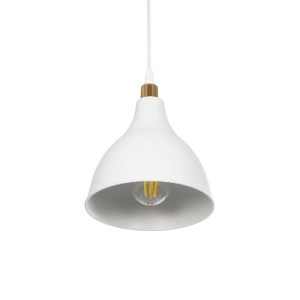 glo-203-0125-203_0125_5 GLOBOSTAR® RADE 203-0125 ΜΟΝΤΕΡΝΟ ΚΡΕΜΑΣΤΟ ΦΩΤΙΣΤΙΚΟ ΚΑΜΠΑΝΑ ΜΟΝΟΦΩΤΟ 1 X E27 IP20 ΛΕΥΚΟ ΜΕ ΧΡΥΣΟ ΠΛΑΣΤΙΚΟ - Μ17.5 X Π17.5 X Υ56CM