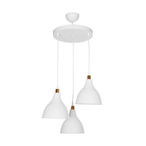 glo-203-0128-203_0128_3 GLOBOSTAR® RADE 203-0128 VINTAGE ΚΡΕΜΑΣΤΟ ΦΩΤΙΣΤΙΚΟ ΚΑΜΠΑΝΑ ΤΡΙΦΩΤΟ 3 X E27 IP20 ΛΕΥΚΟ ΠΛΑΣΤΙΚΟ - Μ40 X Π40 X Υ80CM