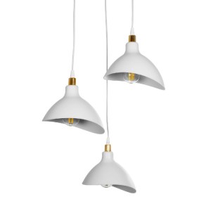 glo-203-0142-203_0142_6 GLOBOSTAR® RIVE 203-0142 ΜΟΝΤΕΡΝΟ ΚΡΕΜΑΣΤΟ ΦΩΤΙΣΤΙΚΟ ΚΑΜΠΑΝΑ ΤΡΙΦΩΤΟ 3 X E27 IP20 ΛΕΥΚΟ ΜΕ ΧΡΥΣΟ ΠΛΑΣΤΙΚΟ - Μ45 X Π45 X Υ80CM