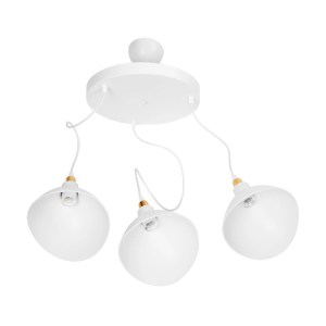 glo-203-0142-203_0142_9 GLOBOSTAR® RIVE 203-0142 ΜΟΝΤΕΡΝΟ ΚΡΕΜΑΣΤΟ ΦΩΤΙΣΤΙΚΟ ΚΑΜΠΑΝΑ ΤΡΙΦΩΤΟ 3 X E27 IP20 ΛΕΥΚΟ ΜΕ ΧΡΥΣΟ ΠΛΑΣΤΙΚΟ - Μ45 X Π45 X Υ80CM