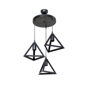 glo-203-0160-203_0160_0 GLOBOSTAR® TRIANGLE 203-0160 ΜΟΝΤΕΡΝΟ ΚΡΕΜΑΣΤΟ ΦΩΤΙΣΤΙΚΟ ΚΑΜΠΑΝΑ ΤΡΙΦΩΤΟ 3 X E27 IP20 ΜΑΥΡ