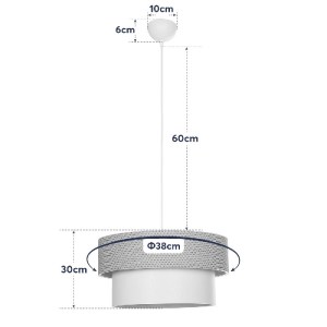 glo-203-0175-203_0175_10 GLOBOSTAR® LIVI 203-0175 ΜΟΝΤΕΡΝΟ ΚΡΕΜΑΣΤΟ ΦΩΤΙΣΤΙΚΟ ΚΑΠΕΛΟ ΜΟΝΟΦΩΤΟ 1 X E27 IP20 ΣΚΟΥΡΟ ΚΑΦΕ & ΛΕΥΚΟ ΥΦΑΣΜΑ - Μ38 X Π38 X Υ95CM