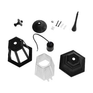 glo-203-0189-203_0189_7 GLOBOSTAR® VITRO 203-0189 VINTAGE ΚΡΕΜΑΣΤΟ ΦΩΤΙΣΤΙΚΟ ΦΑΝΑΡΑΚΙ ΜΟΝΟΦΩΤΟ 1 X E27 IP44 ΜΑΥΡΟ ΠΛΑΣΤΙΚΟ - Μ16 X Π16 X Υ48CM