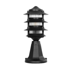 glo-203-0243-203_0243_3 GLOBOSTAR® LANTERNA 203-0243 ΜΟΝΤΕΡΝΟ ΕΠΙΔΑΠΕΔΙΟ ΦΩΤΙΣΤΙΚΟ ΦΑΝΑΡΑΚΙ ΜΟΝΟΦΩΤΟ 1 X E27 IP44 ΜΑΥΡΟ & ΔΙΑΦΑΝΟ ΠΛΑΣΤΙΚΟ - Μ16 X Π16 X Υ35CM