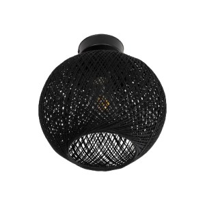 glo-203-0271-203_0271_4 GLOBOSTAR® CORDE 203-0271 ΜΟΝΤΕΡΝΟ ΦΩΤΙΣΤΙΚΟ ΟΡΟΦΗΣ ΜΕ ΝΤΟΥΙ 1 X E27 AC 220-240V IP20 - ΜΑΥΡΟ - Μ25 X Π25 X Υ26CM