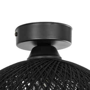 glo-203-0271-203_0271_5 GLOBOSTAR® CORDE 203-0271 ΜΟΝΤΕΡΝΟ ΦΩΤΙΣΤΙΚΟ ΟΡΟΦΗΣ ΜΕ ΝΤΟΥΙ 1 X E27 AC 220-240V IP20 - ΜΑΥΡΟ - Μ25 X Π25 X Υ26CM