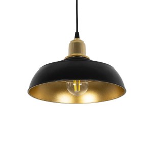 glo-203-0279-201_0279_1 GLOBOSTAR® LOAN 203-0279 ΜΟΝΤΕΡΝΟ ΚΡΕΜΑΣΤΟ ΦΩΤΙΣΤΙΚΟ ΟΡΟΦΗΣ ΜΕ ΝΤΟΥΙ 1 X E27 AC 220-240V IP20 - ΜΑΥΡΟ & ΧΡΥΣΟ  - Μ25.5 X Π25.5 X Υ17CM