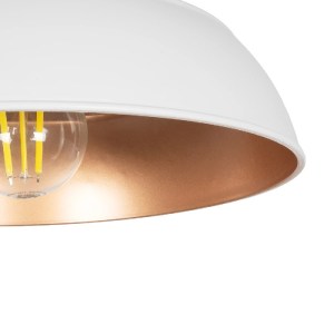 glo-203-0282-203_0282_8 GLOBOSTAR® LOAN 203-0282 ΜΟΝΤΕΡΝΟ ΚΡΕΜΑΣΤΟ ΦΩΤΙΣΤΙΚΟ ΟΡΟΦΗΣ ΜΕ ΝΤΟΥΙ 1 X E27 AC 220-240V IP20 - ΛΕΥΚΟ & ΜΠΡΟΝΖΕ  - Μ25.5 X Π25.5 X Υ17CM