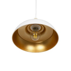 glo-203-0283-203_0283_5 GLOBOSTAR® LOAN 203-0283 ΜΟΝΤΕΡΝΟ ΚΡΕΜΑΣΤΟ ΦΩΤΙΣΤΙΚΟ ΟΡΟΦΗΣ ΜΕ ΝΤΟΥΙ 1 X E27 AC 220-240V IP20 - ΛΕΥΚΟ & ΧΡΥΣΟ  - Μ25.5 X Π25.5 X Υ17CM