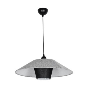 glo-203-0292-203_0292_3 GLOBOSTAR® STORM 203-0292 ΜΟΝΤΕΡΝΟ ΚΡΕΜΑΣΤΟ ΦΩΤΙΣΤΙΚΟ ΟΡΟΦΗΣ ΜΕ ΝΤΟΥΙ 1 X E27 AC 220-240V IP20 - ΜΑΥΡΟ & ΓΚΡΙ  - Μ50 X Π50 X Υ24CM