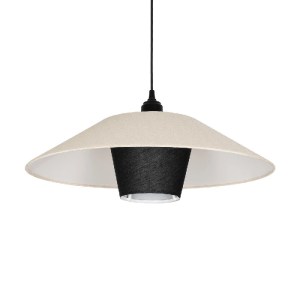 glo-203-0293-203_0293_1 GLOBOSTAR® STORM 203-0293 ΜΟΝΤΕΡΝΟ ΚΡΕΜΑΣΤΟ ΦΩΤΙΣΤΙΚΟ ΟΡΟΦΗΣ ΜΕ ΝΤΟΥΙ 1 X E27 AC 220-240V IP20 - ΜΑΥΡΟ &  ΛΕΥΚΟ - Μ50 X Π50 X Υ24CM