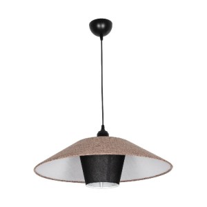 glo-203-0294-203_0294_3 GLOBOSTAR® STORM 203-0294 ΜΟΝΤΕΡΝΟ ΚΡΕΜΑΣΤΟ ΦΩΤΙΣΤΙΚΟ ΟΡΟΦΗΣ ΜΕ ΝΤΟΥΙ 1 X E27 AC 220-240V IP20 - ΜΑΥΡΟ &  ΜΠΕΖ - Μ50 X Π50 X Υ24CM