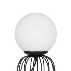 glo-203-0295-203_0295_6 GLOBOSTAR® KAZAF 203-0295 ΜΟΝΤΕΡΝΟ ΕΠΙΤΡΑΠΕΖΙΟ ΦΩΤΙΣΤΙΚΟ ΠΟΡΤΑΤΙΦ ΜΕ ΝΤΟΥΙ 1 X E27 AC 220-240V IP20 - ΜΑΥΡΟ & ΛΕΥΚΟ - Μ16 X Π16 X Υ40CM
