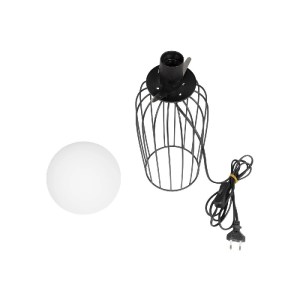 glo-203-0295-203_0295_8 GLOBOSTAR® KAZAF 203-0295 ΜΟΝΤΕΡΝΟ ΕΠΙΤΡΑΠΕΖΙΟ ΦΩΤΙΣΤΙΚΟ ΠΟΡΤΑΤΙΦ ΜΕ ΝΤΟΥΙ 1 X E27 AC 220-240V IP20 - ΜΑΥΡΟ & ΛΕΥΚΟ - Μ16 X Π16 X Υ40CM