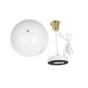 glo-203-0302-203_0302_9 GLOBOSTAR® GAZETA 203-0302 ΜΟΝΤΕΡΝΟ ΕΠΙΤΡΑΠΕΖΙΟ ΦΩΤΙΣΤΙΚΟ ΠΟΡΤΑΤΙΦ ΜΕ ΝΤΟΥΙ 1 X E27 AC 220-240V IP20 - ΛΕΥΚΟ & ΧΡΥΣΟ  - Μ25 X Π25 X Υ39CM