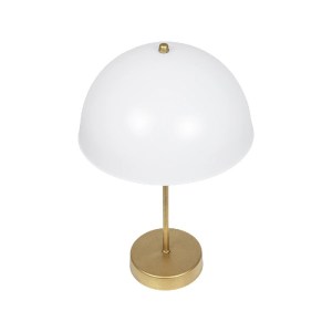 glo-203-0304-203_0304_5 GLOBOSTAR® GAZETA 203-0304 ΜΟΝΤΕΡΝΟ ΕΠΙΤΡΑΠΕΖΙΟ ΦΩΤΙΣΤΙΚΟ ΠΟΡΤΑΤΙΦ ΜΕ ΝΤΟΥΙ 1 X E27 AC 220-240V IP20 - ΛΕΥΚΟ ΔΙΑΦΑΝΟ & ΜΠΡΟΝΖΕ  - Μ25 X Π25 X Υ39CM