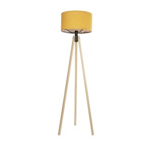 glo-204-0045-204_0045_0 GLOBOSTAR® SAGA 204-0045 ΜΟΝΤΕΡΝΟ EΠΙΔΑΠΕΔΙΟ ΦΩΤΙΣΤΙΚΟ ΜΟΝΟΦΩΤΟ 1 X E27 IP20 ΜΠΕΖ ΞΥΛΟ ΜΕ ΚΙΤΡΙΝΟ ΥΦΑΣΜΑ - Μ38 X Π38 X Υ140CM