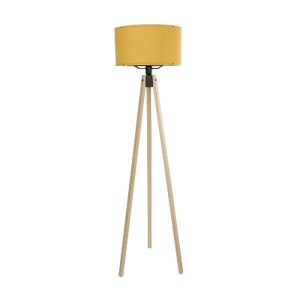 glo-204-0045-204_0045_3 GLOBOSTAR® SAGA 204-0045 ΜΟΝΤΕΡΝΟ EΠΙΔΑΠΕΔΙΟ ΦΩΤΙΣΤΙΚΟ ΜΟΝΟΦΩΤΟ 1 X E27 IP20 ΜΠΕΖ ΞΥΛΟ ΜΕ ΚΙΤΡΙΝΟ ΥΦΑΣΜΑ - Μ38 X Π38 X Υ140CM