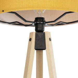 glo-204-0045-204_0045_6 GLOBOSTAR® SAGA 204-0045 ΜΟΝΤΕΡΝΟ EΠΙΔΑΠΕΔΙΟ ΦΩΤΙΣΤΙΚΟ ΜΟΝΟΦΩΤΟ 1 X E27 IP20 ΜΠΕΖ ΞΥΛΟ ΜΕ ΚΙΤΡΙΝΟ ΥΦΑΣΜΑ - Μ38 X Π38 X Υ140CM