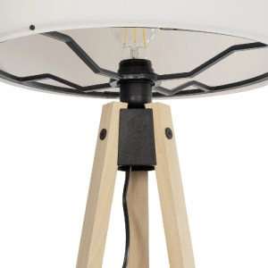 glo-204-0046-204_0046_6 GLOBOSTAR® SAGA 204-0046 ΜΟΝΤΕΡΝΟ EΠΙΔΑΠΕΔΙΟ ΦΩΤΙΣΤΙΚΟ ΜΟΝΟΦΩΤΟ 1 X E27 IP20 ΜΠΕΖ ΞΥΛΟ ΜΕ ΛΕΥΚΟ ΥΦΑΣΜΑ - Μ38 X Π38 X Υ140CM